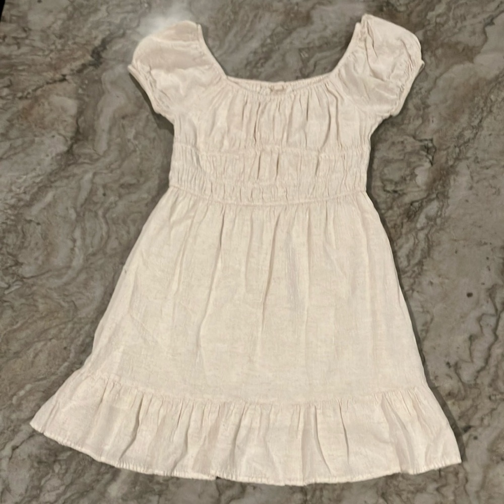 Sim & Sam Cream Short-Sleeve Dress (Size M)